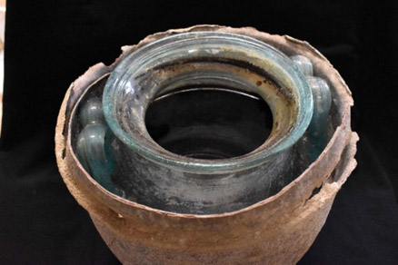 Ancient Wine Contained Cremated Bones