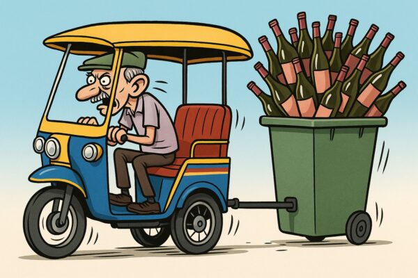 Tuk-tuk Wine Theft Using Wheelie Bin