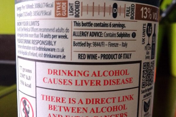 Irish Wine Warnings Spill Over to the UK